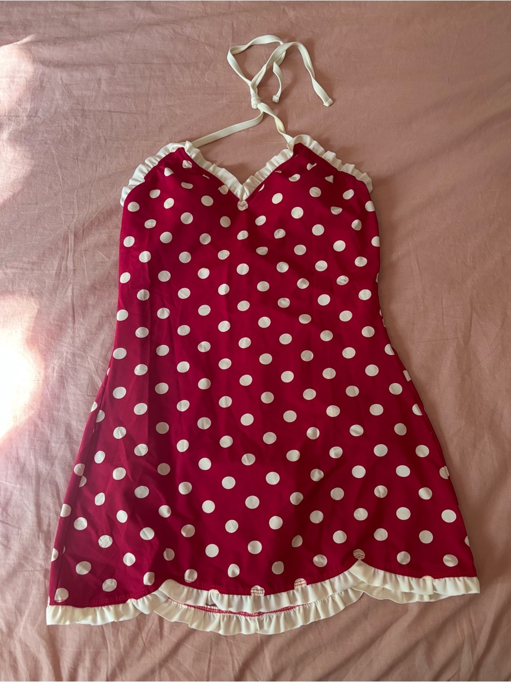 Bettie Page Red Polka Dot One-Piece Swimsuit
